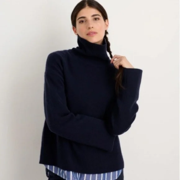 Alex Mill Cecile Turtleneck in 100% Cashmere Turmeric Red Sz S - Picture 4 of 9